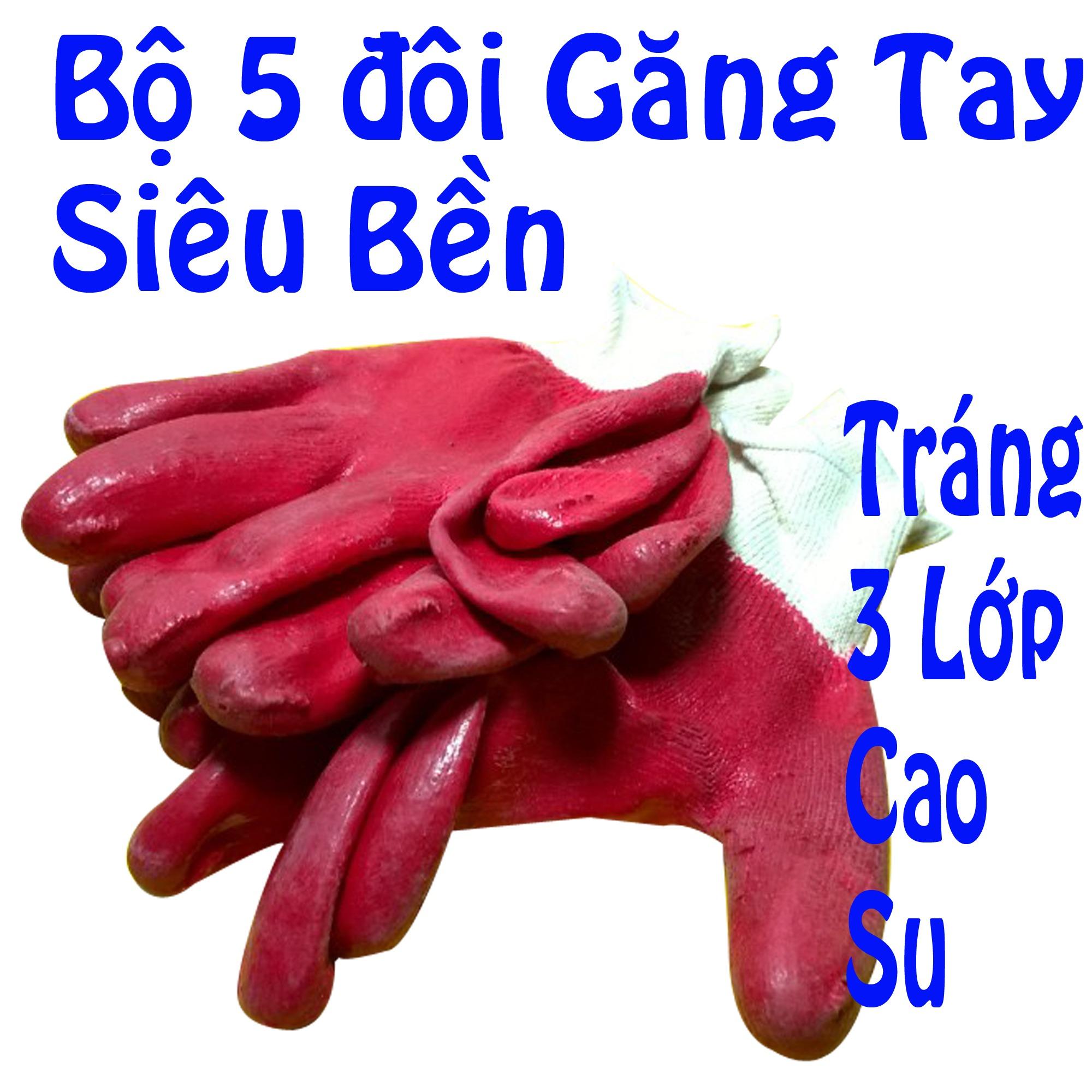 Bộ 5 đôi găng tay bảo hộ lao động màu ngẫu nhiên - gang tay bao ho lao dong