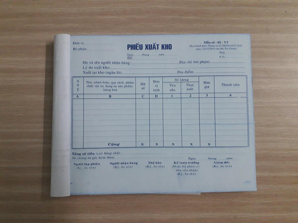 Phiếu Xuất Kho 3 Liên A5 ( KT : 16 cm x 20 cm) ( 50 bộ)