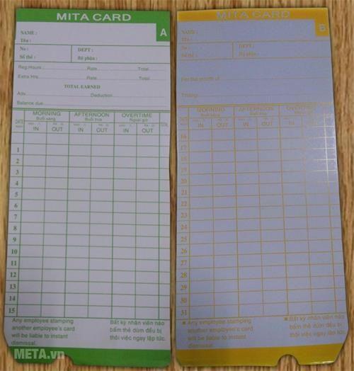 [HCM]Thẻ giấy chấm công (100 thẻ / xấp)