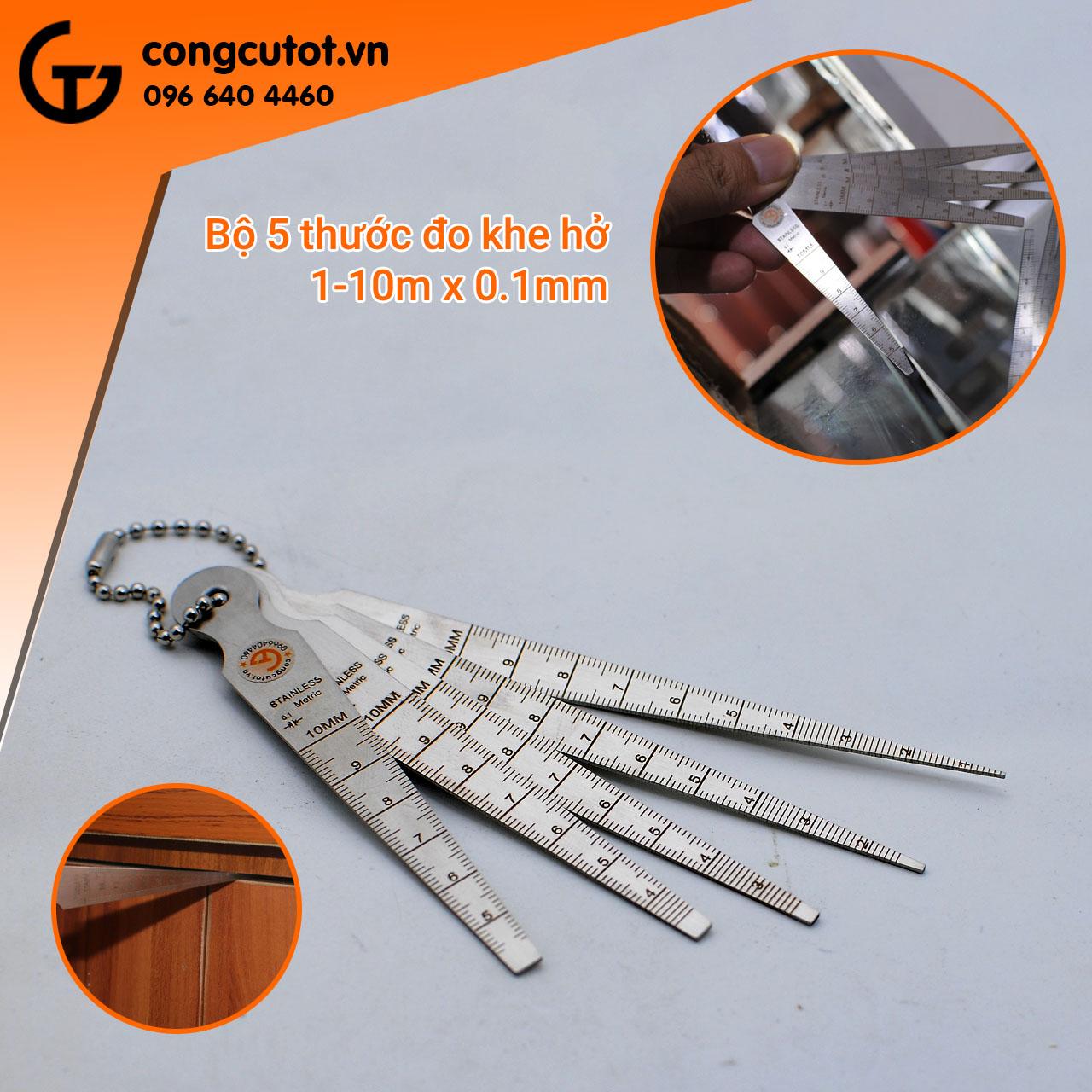 Bộ 5 thước đo khe hở dạng tên