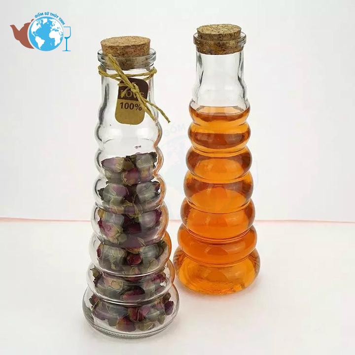 Chai thủy tinh hồ lô nút bần