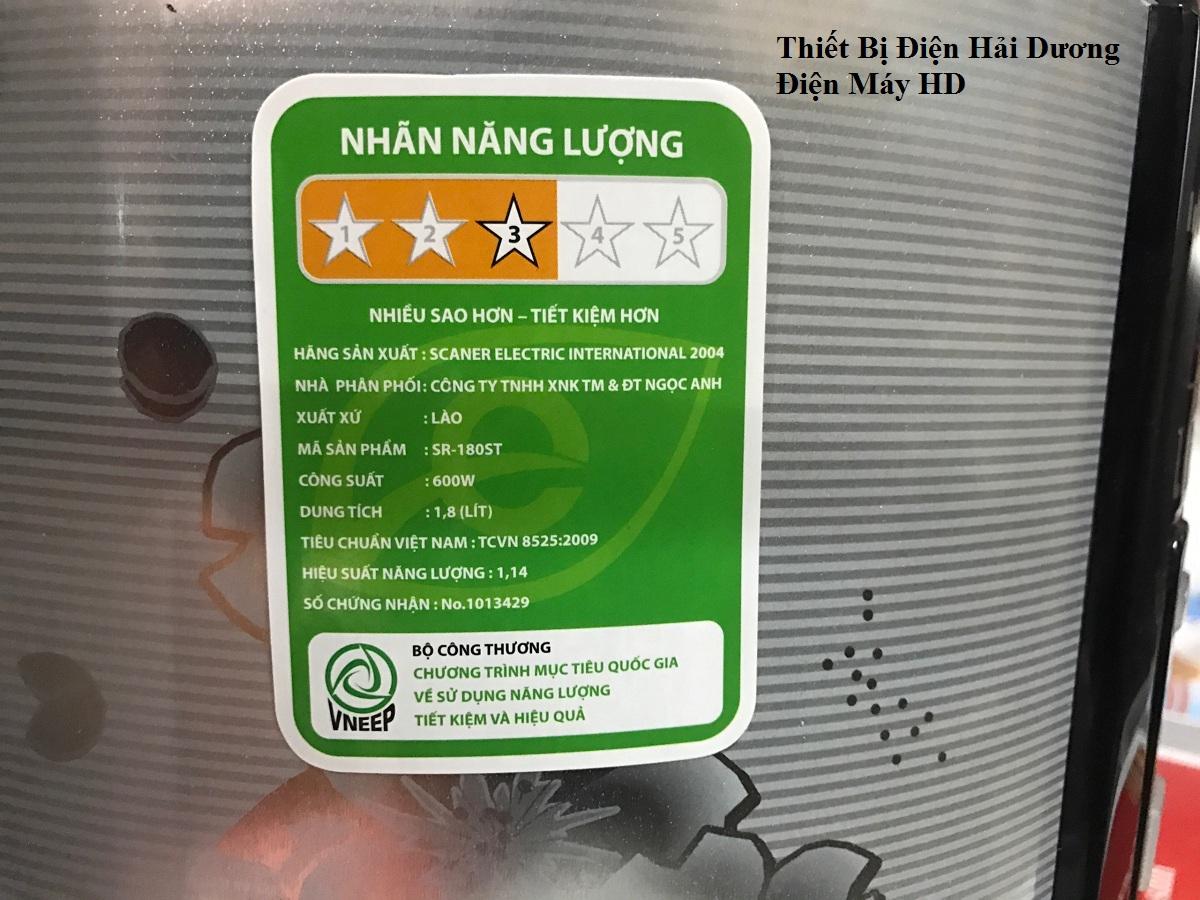 Nồi cơm điện International SR-180ST 1.8L (Đen bạc)