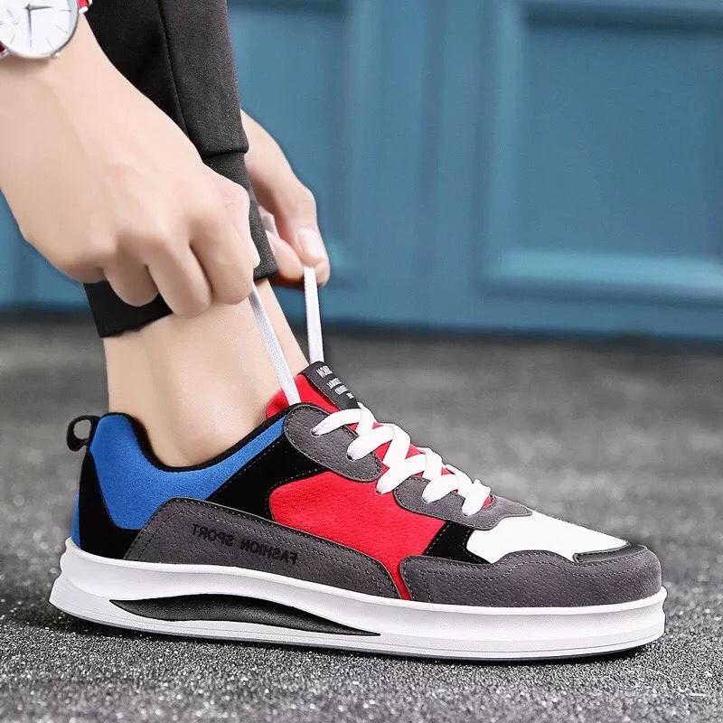 Giầy nam sport đỏ xanh đế mềm