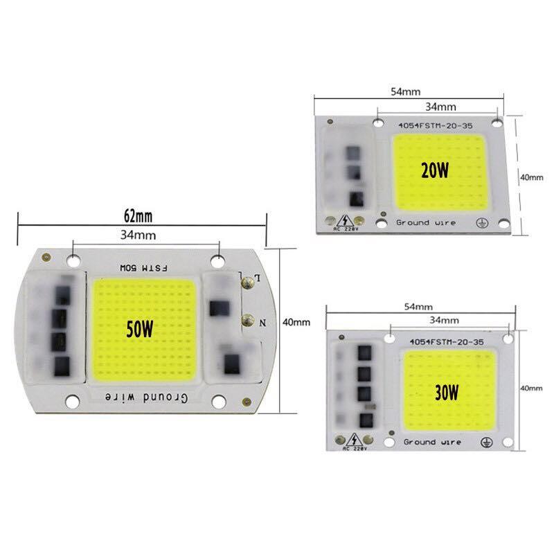 Đèn LED 20W 30W 50W Floodlight COB Chip 220V Thông Minh.