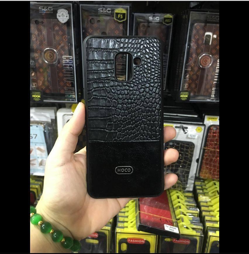Ốp lưng da hiệu Hoco cho Samsung Galaxy A8 Plus Tặng kính cường lực