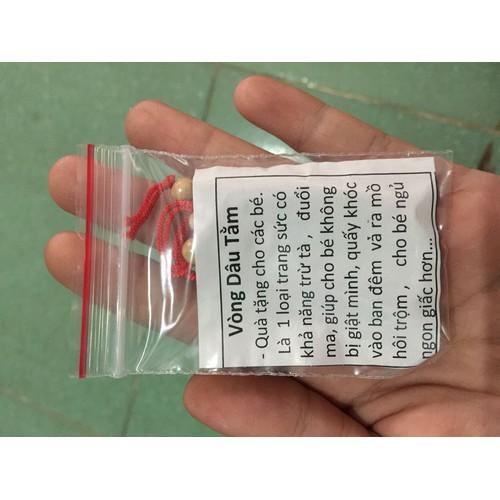 vòng dâu tằm 9 bi bạc cho bé gái