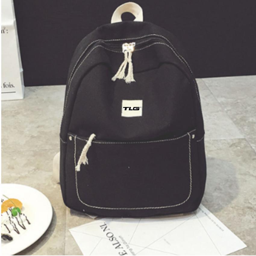 Ba Lô Canvas Sinh Viên Phong Cách Hàn Quốc 208069-1 (đen)