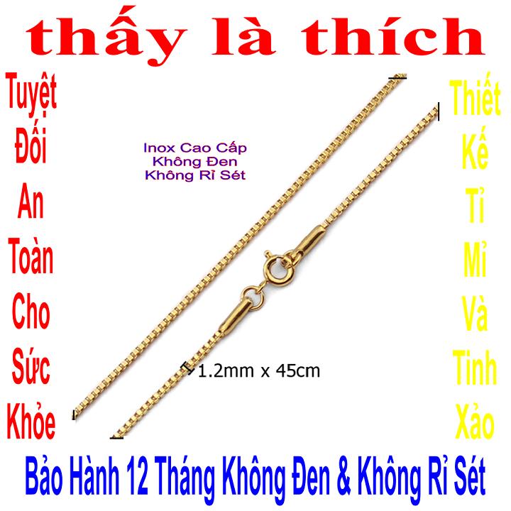 Dây chuyền trẻ em inox mạ vàng thấy là thích kiểu ô vuông chữ nhật - An toàn cho trẻ - Cam kết 1 đổi 1 nếu hoen , gỉ sét