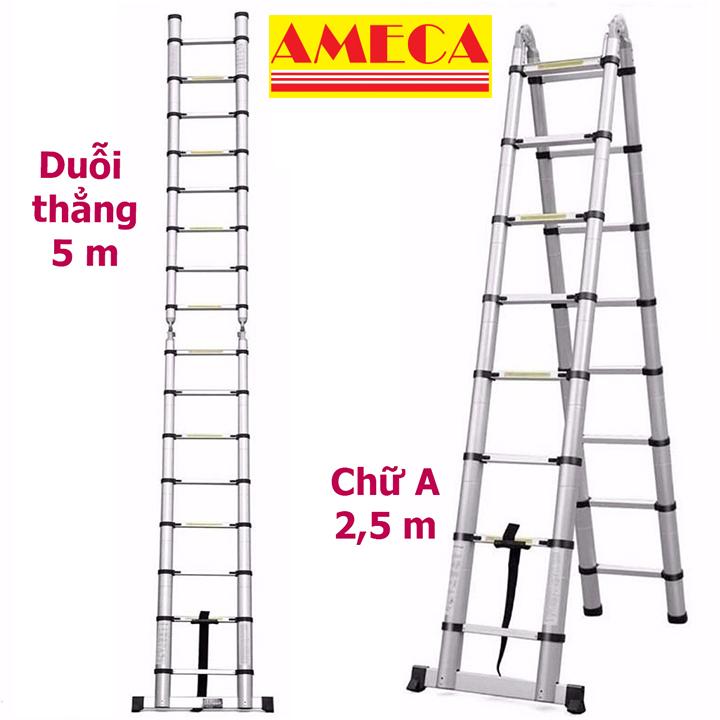 Thang nhôm rút chữ A AMECA AMI500 - 5,0m