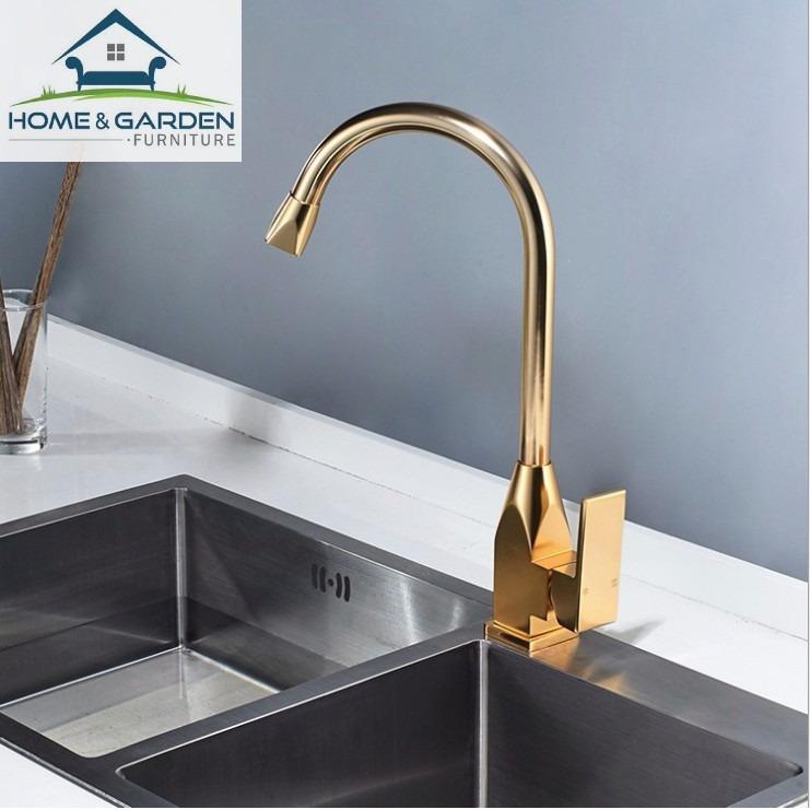Vòi nước nóng lạnh bồn rửa chén mạ vàng tĩnh điện 7 lớp cao cấp Home&Garden - Kitchen Faucet Golden