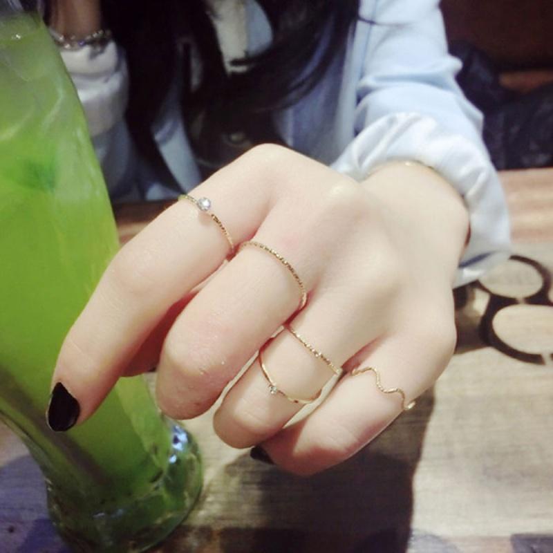SET 5 NHẪN MIDI RING GỢN SÓNG CHO CÔ NÀNG CÁ TÍNH