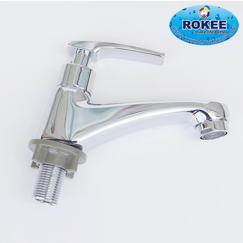 Vòi sen lạnh nhà tắm Rokee RS303 (Trắng bạc)