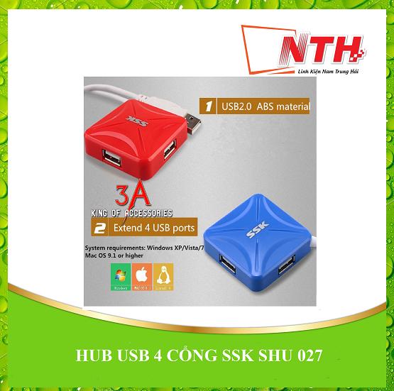 Hub usb 4 cổng ssk shu 027