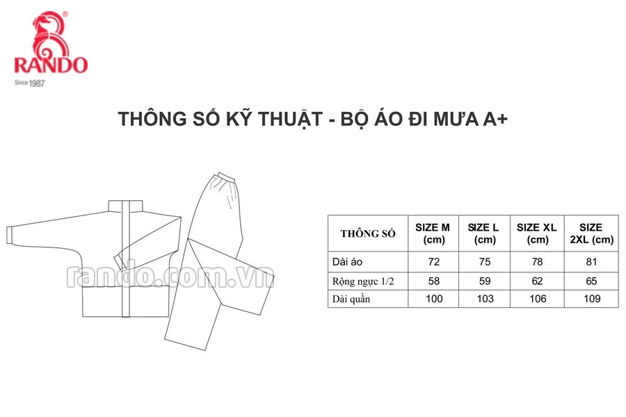 Bộ áo mưa A+ Rando