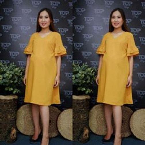 ĐẦM BẦU SUÔNG TAY LOE CỔ TIM