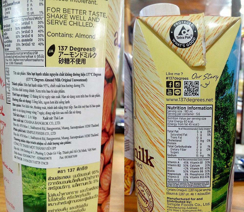 COMBO 5 HỘP SỮA HẠT NGUYÊN CHẤT 137 DEGREES 1000ML ( 2 hộp óc chó, 1 hộp hạt dẻ, 2 hộp hạnh nhân)