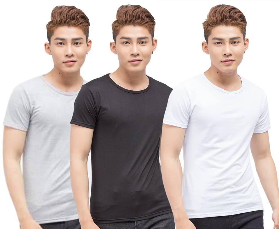 [HCM]Combo 3 áo thun nam body cổ tròn vải dày mịn thoáng mát phong cách Hàn Quốc ( đen/ trắng/ xám )