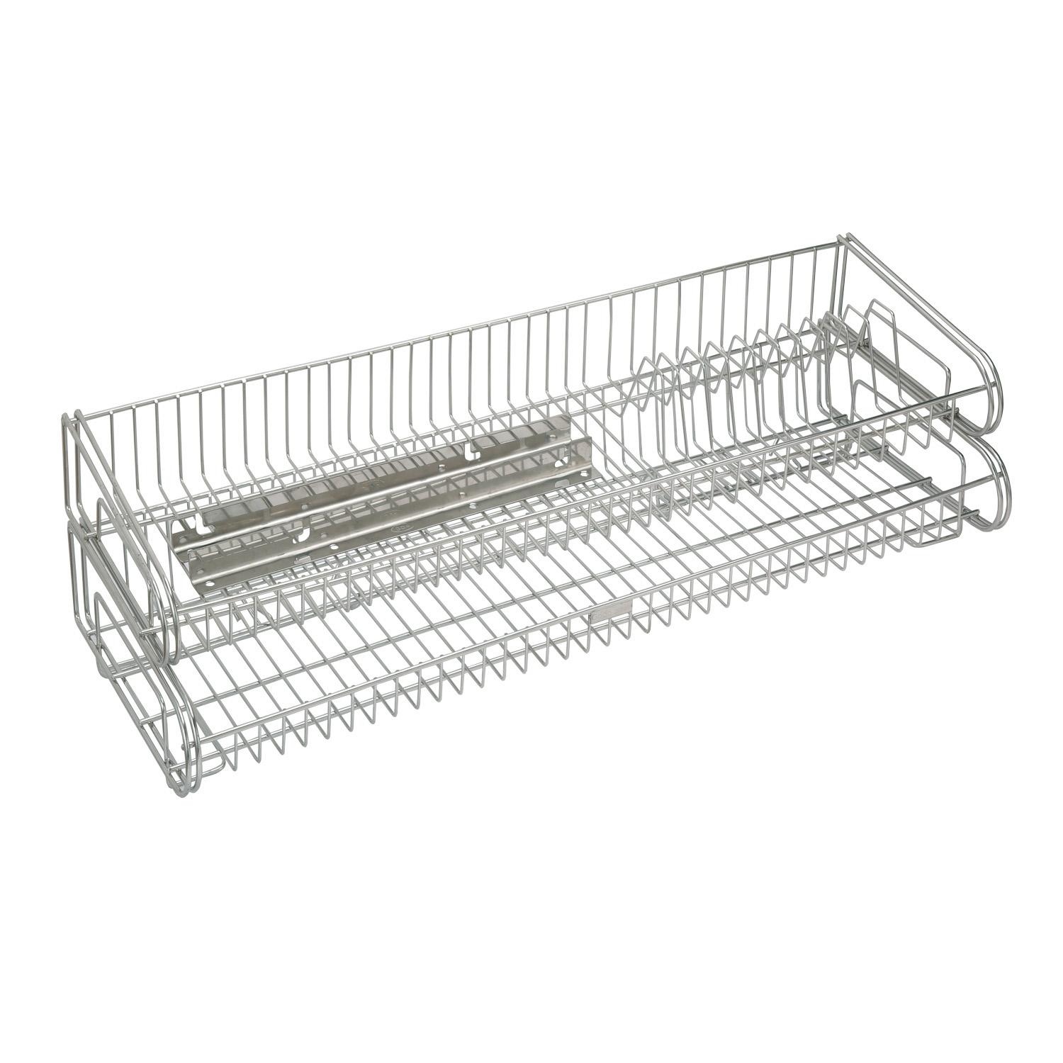 Kệ inox 304 úp chén dĩa cao cấp 2 tầng Goda 80x30cm