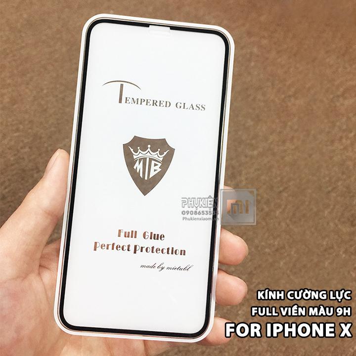 Kính cường lực FULL 9H dành cho máy Iphone X - Đen