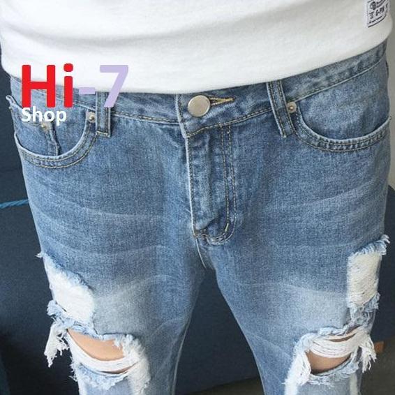 [HCM](Hàng Thanh Lí Nghỉ Bán)Quần Jean Nam Rách Xanh Sáng