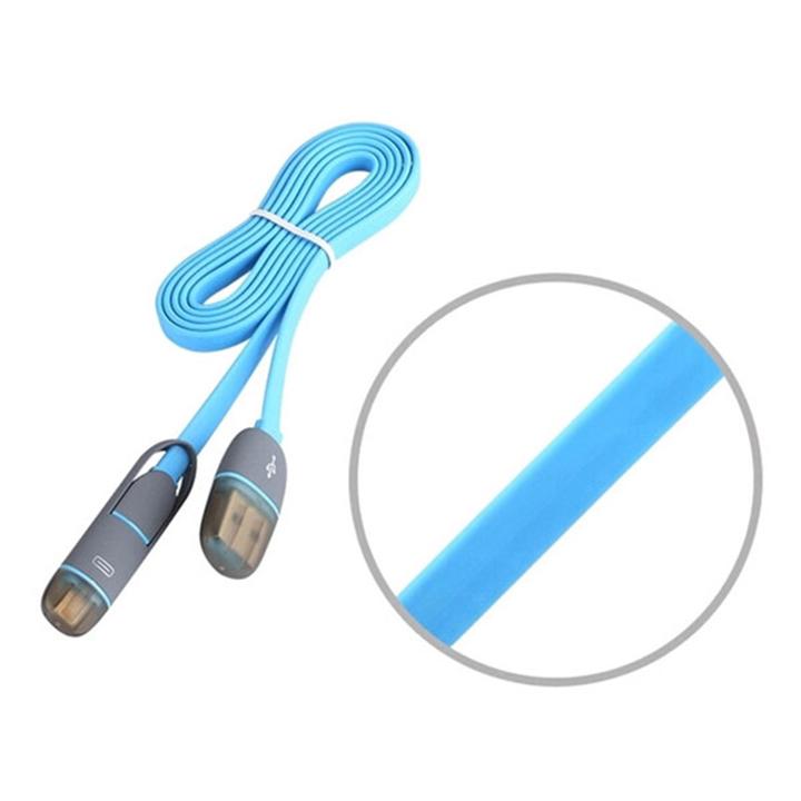 Cáp sạc đa năng 2 đầu trong 1 Lightning + Micro