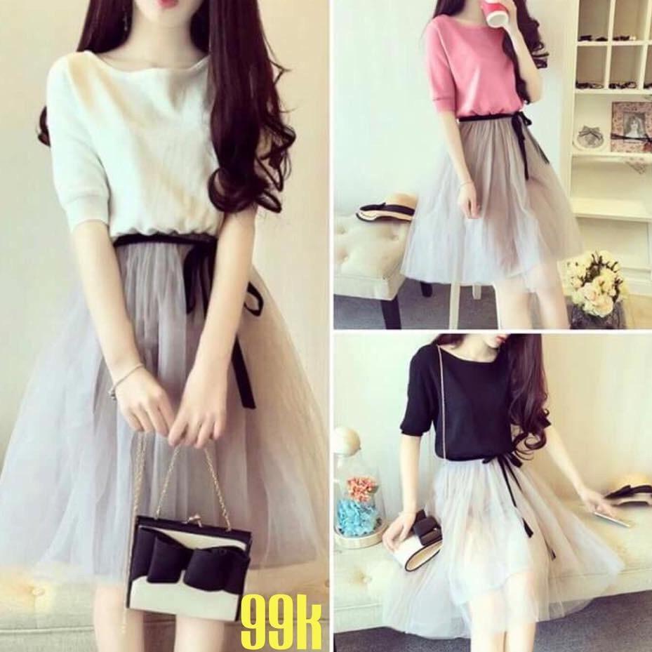 sét áo và váy lưới xòe vh