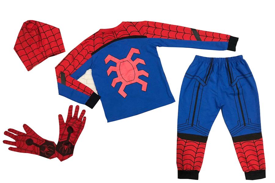 Boy's Superman long spider clothes (with hat, gloves)