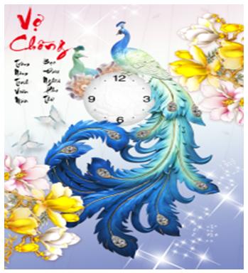 Tranh đính đá cao cấp vợ chồng yn5353 kt 48 x 65cm