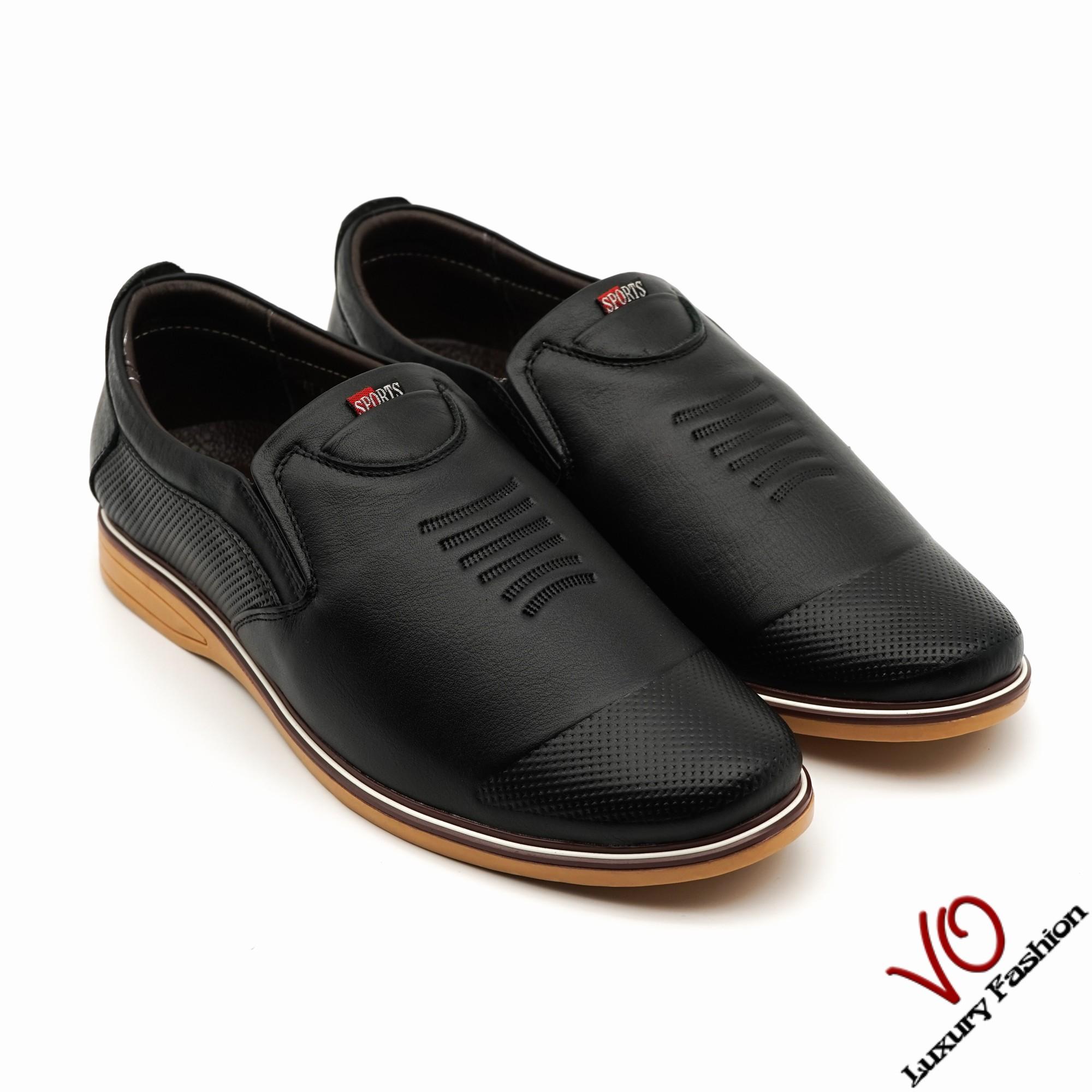 Giày mọi da bò màu đen VO9708