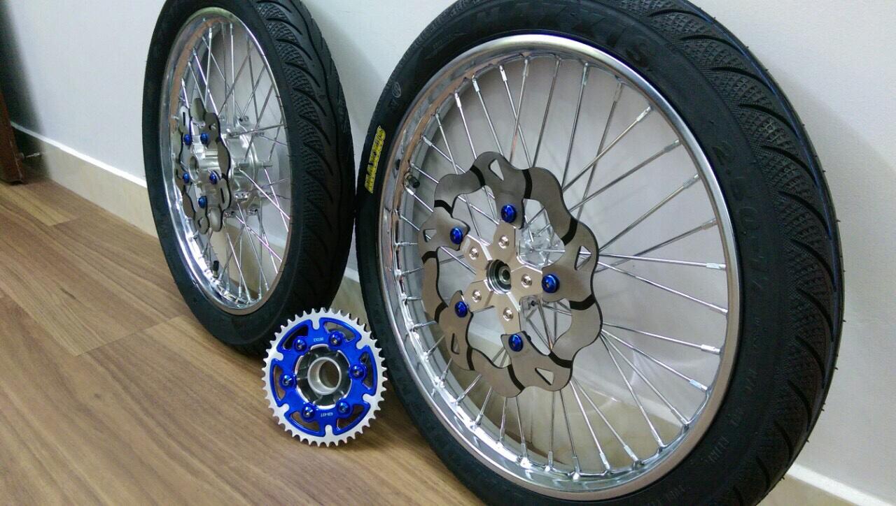 Bộ 2 bánh căm xe máy cao cấp găn cho hầu hết các dòng xe hiện nay hàng nhập khẩu