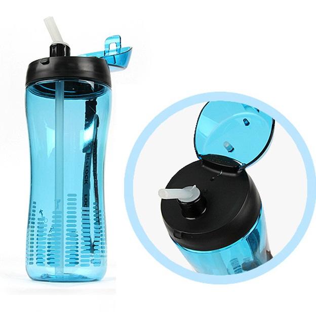 Bình nước thể thao Bisfee có ống hút Silicon 650ML -  ABF629