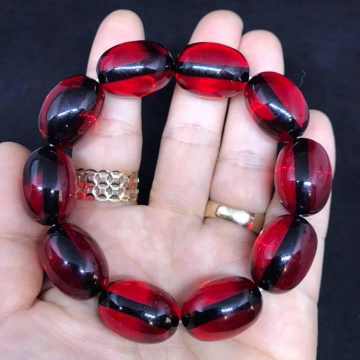 [HCM]VÒNG TAY HỔ PHÁCH ĐỎ HẠT BÀU DỤC SIZE 14LY