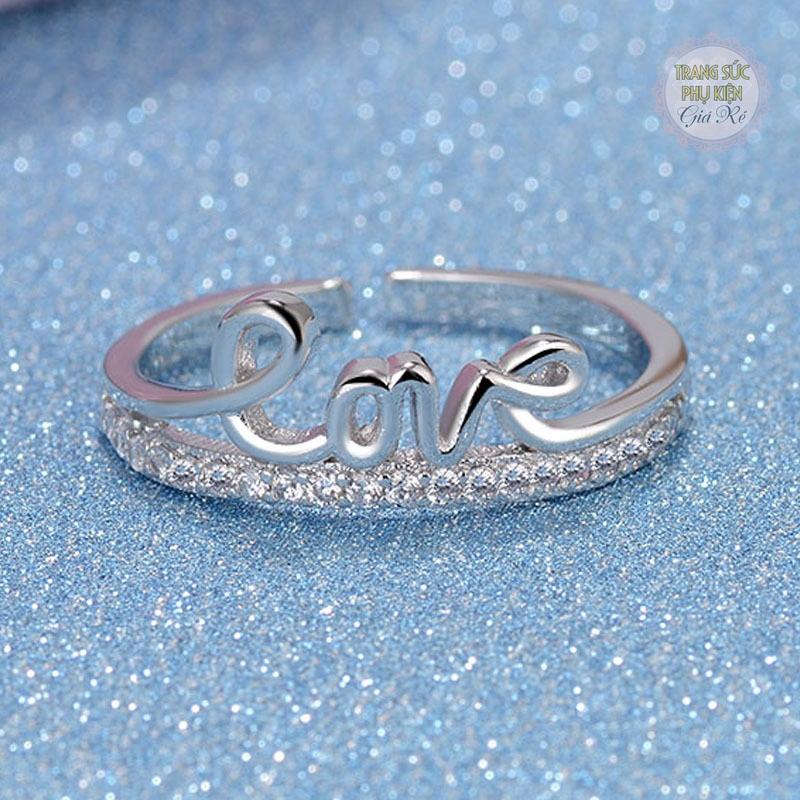 [HCM]Nhẫn nữ Bạc ý S925 chữ LOVE N24