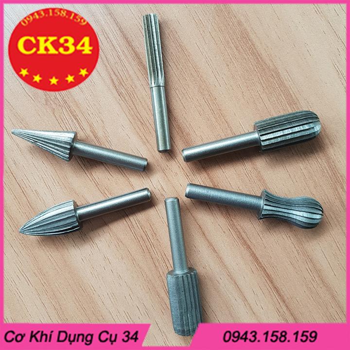 Bộ 6 đầu mài gỗ thép Carbon dùng DIY