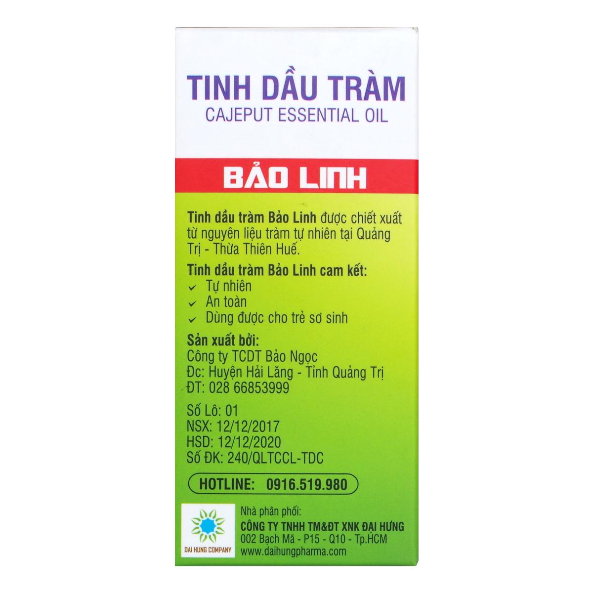 [HCM]Tinh Dầu Tràm Bảo Linh 30ml