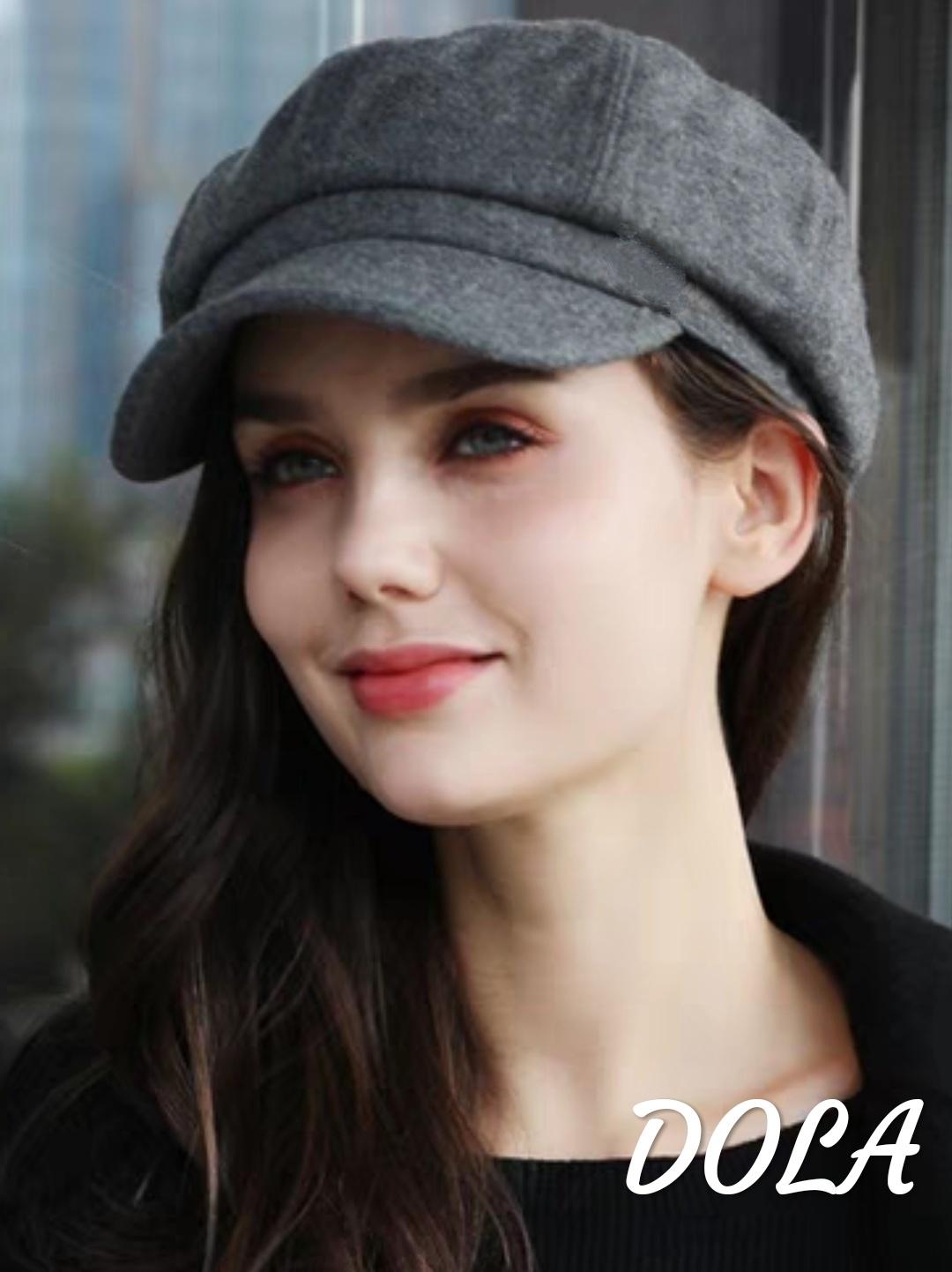 Nón bere mũ bere nữ thời trang Hàn Quốc màu xám