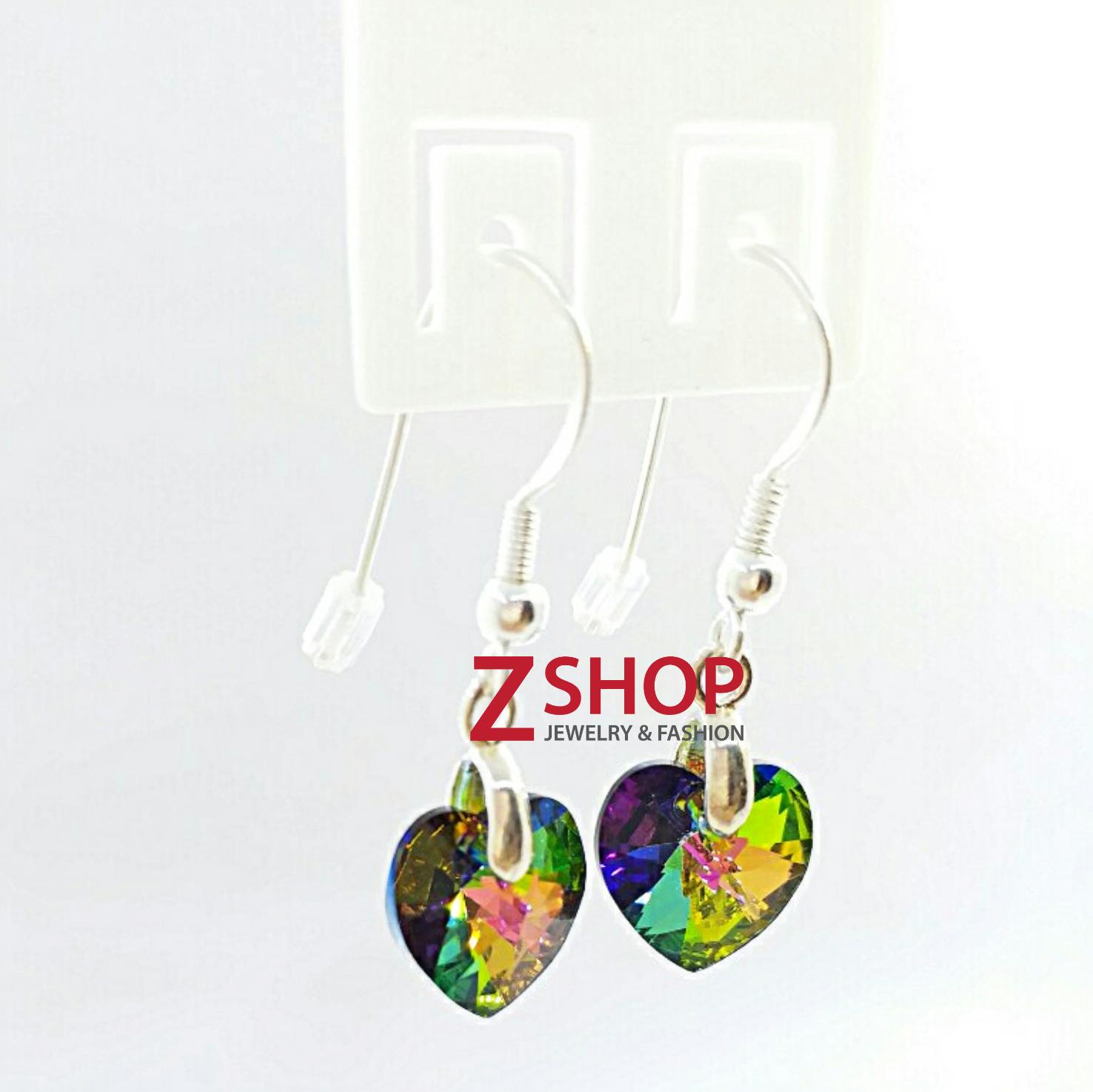 Bông tai bạc 925 - pha lê cao cấp BT035
