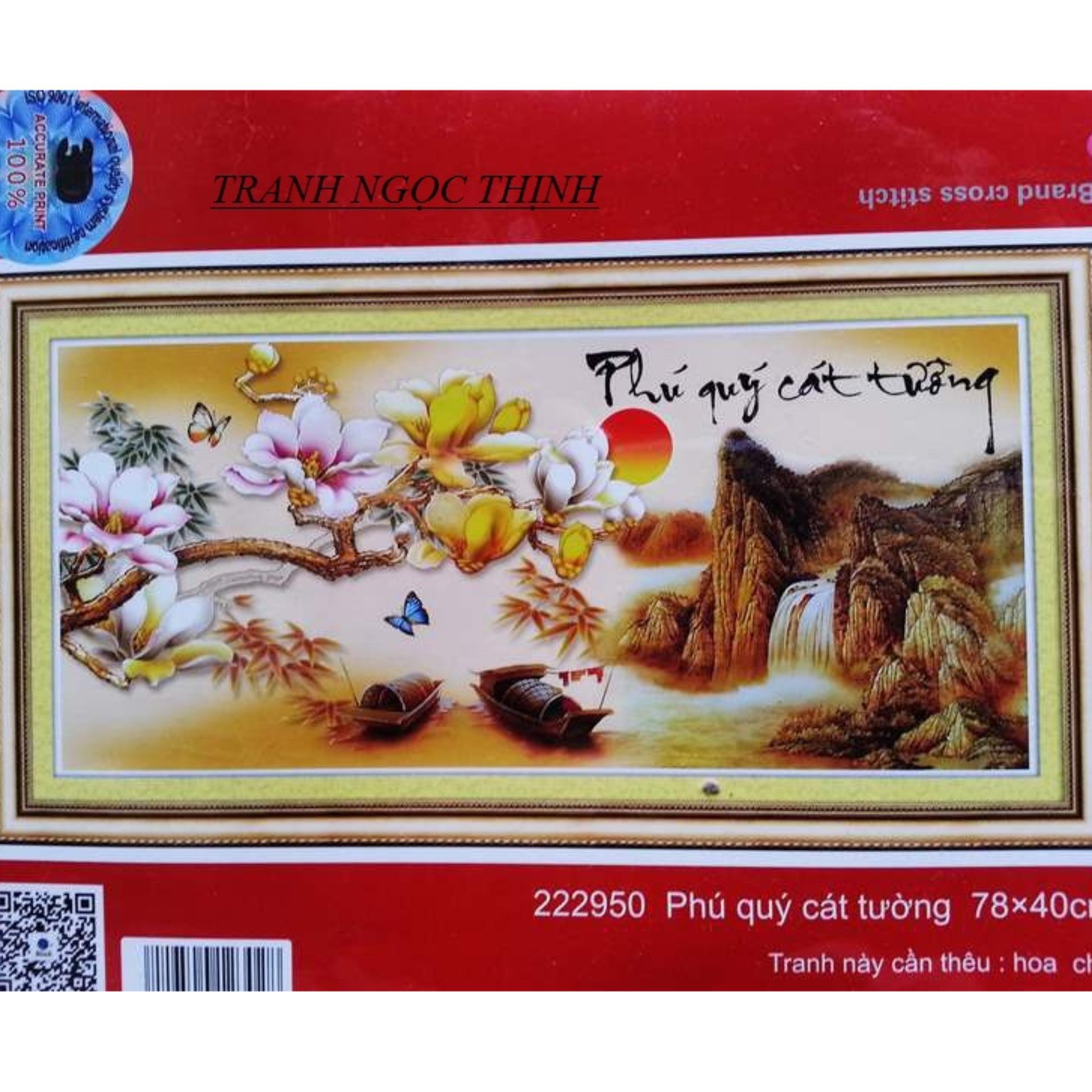 Tranh thêu chữ thập phú quý cát tường 222950- Ngocthinhshop