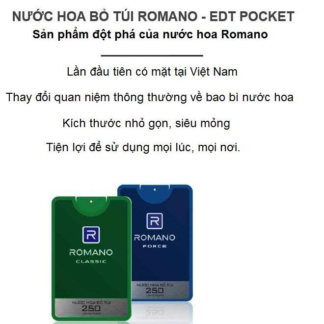 [HCM]Romano - Nước hoa bỏ túi Classic 18ml