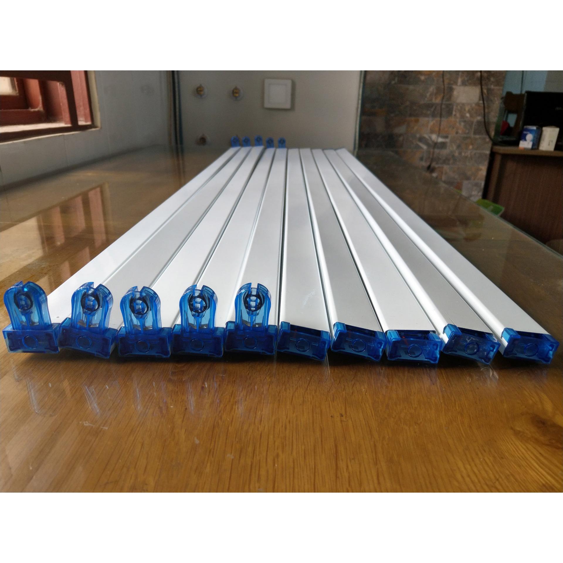 Bộ 10 Máng đèn led Tuýp  đơn 0.6m nắp rời