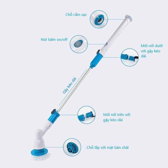 CHỔI ĐIỆN CỌ RỬA ĐA NĂNG SPIN 3 đầu cao cấp