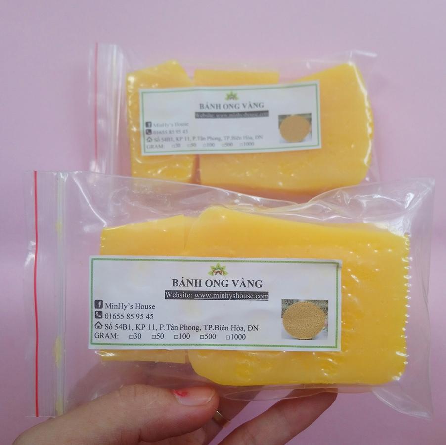 100g Bánh ong tảng vàng làm son, nến,...