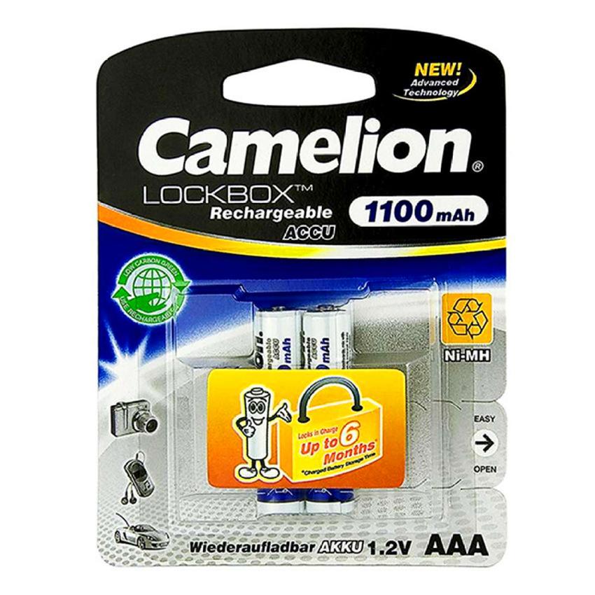 Bộ 2 pin sạc Camelion LockBox 1100mAh 1,2V AAA TIGĐ136 (Trắng)