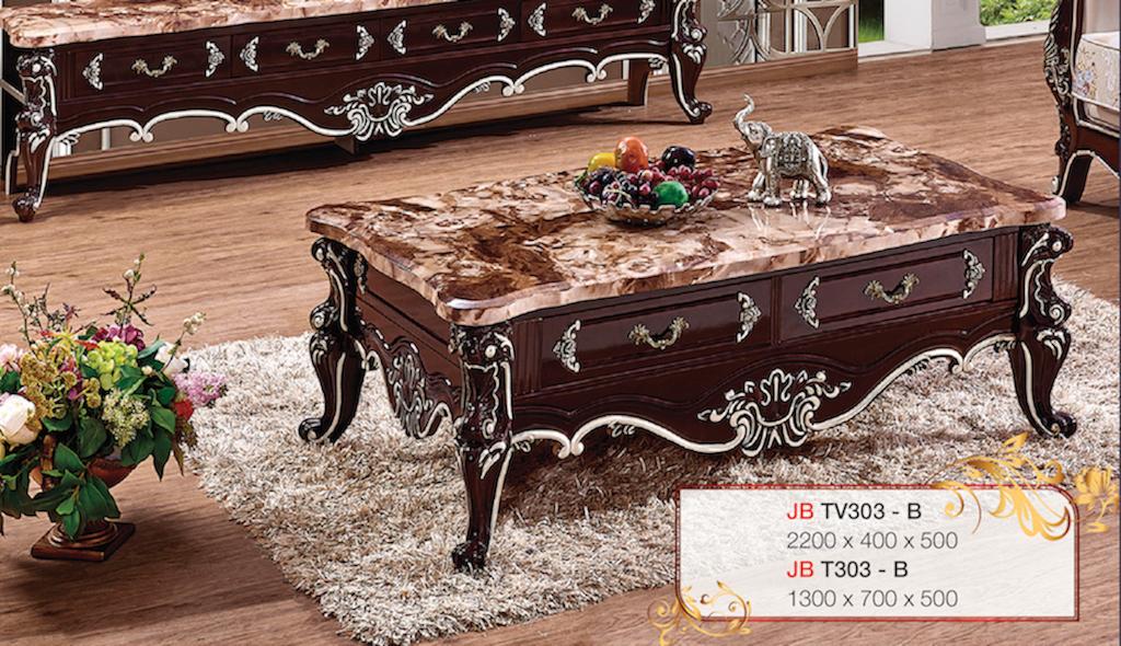 Bàn sofa mặt đá nhập khẩu Mina Furniture MN-T303B-13 (1300*700*450)mm