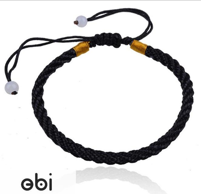 Vòng Tay EBI Chỉ Màu Dây Rút May Mắn Đen