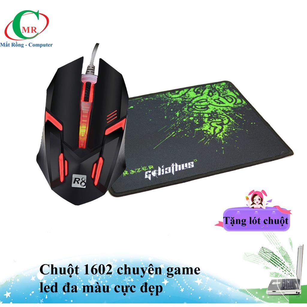 Chuột chuyên game 1602 led đa màu cho game thủ + lót chuột W3