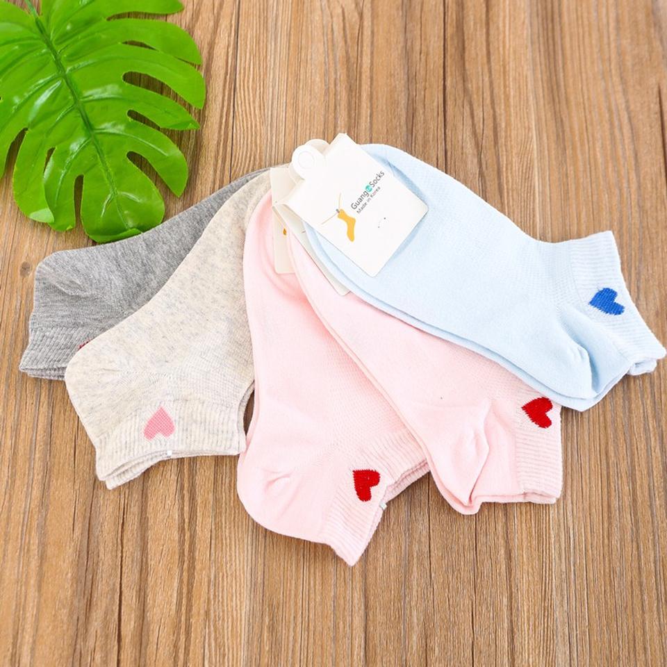 Combo 5 đôi tất trái tim kiểu Hàn loại cổ ngắn