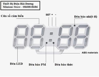 Đồng hồ điện tử 3d để bàn hoặc treo tường - báo thức & đo nhiệt độ - tn828 - ảnh sản phẩm 8