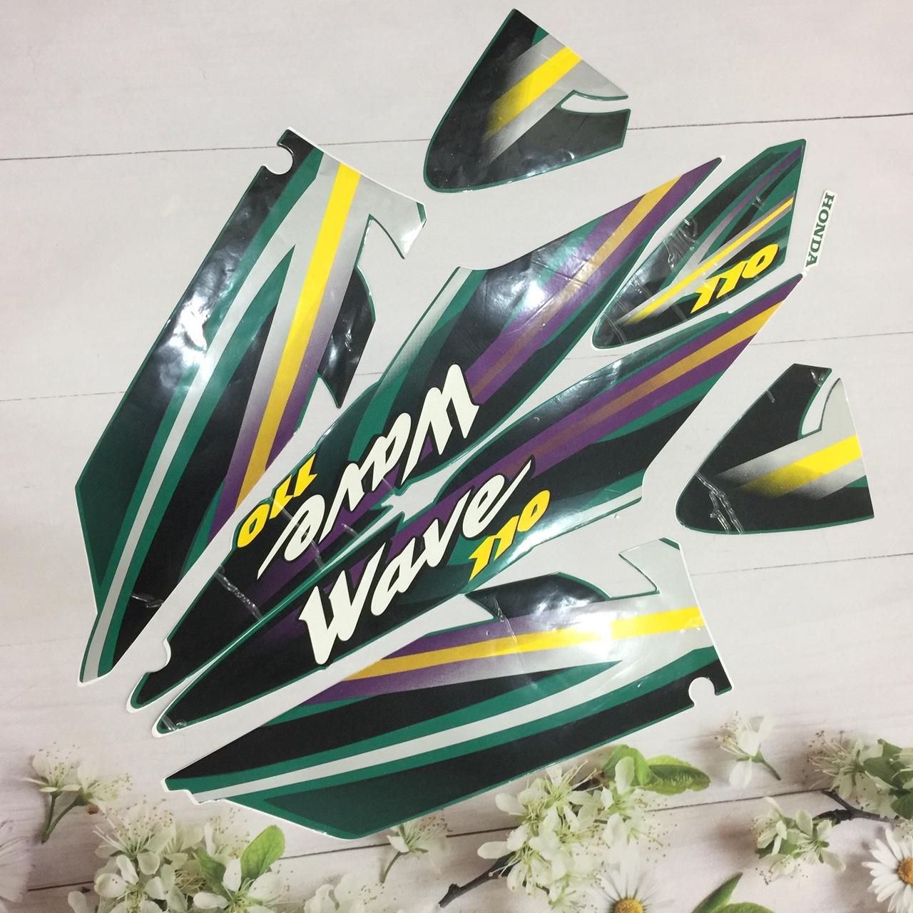 Decal - tem dán sườn xe wave thái -wave alpha -wave nhỏ đời 2000-2005 -tem 3 lớp