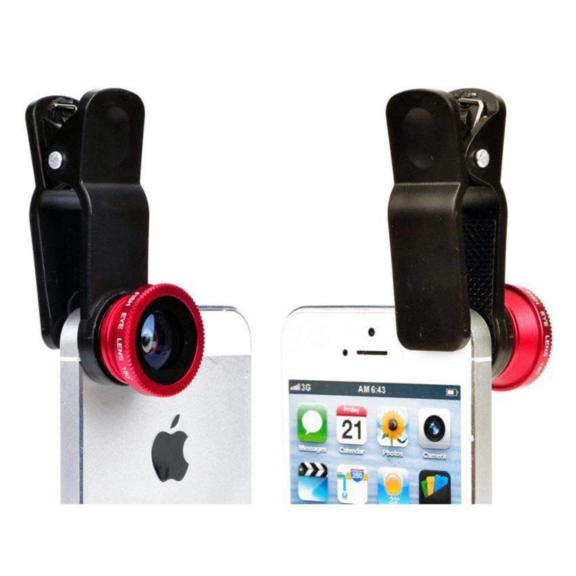 Ống lens camera điện thoại Universal 3 IN 1 (Đỏ)